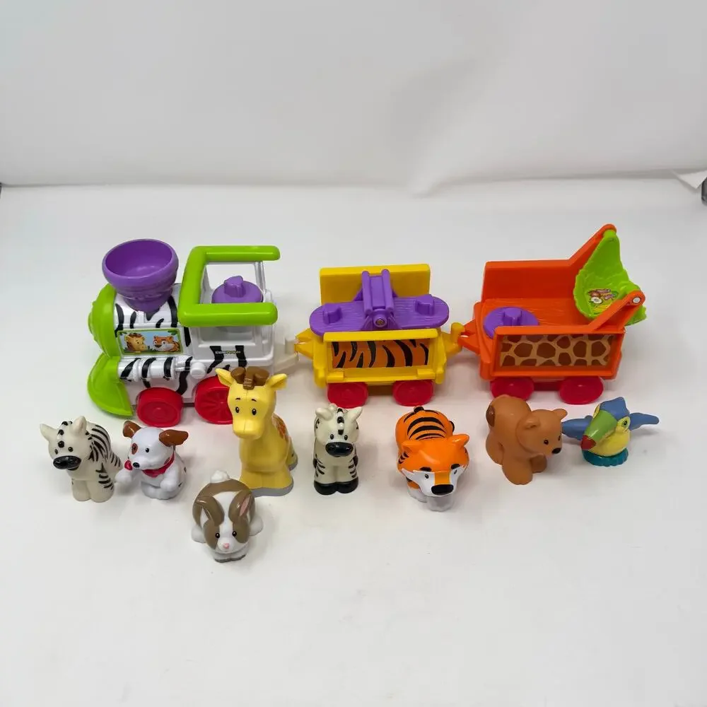 Fisher-Price Little People Musical Zoo Train 3 Cars 8 Animals Working Sounds